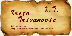 Krsto Trivanović vizit kartica